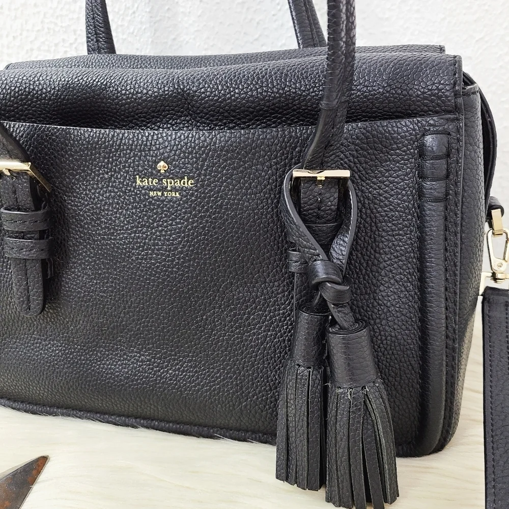 kate spade new york Orchard Street Elowen satchel bag black leather